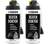 TECPO Set di 2 sigillanti per pneumatici auto, 400 ml, per la riparazione di pneumatici per auto, moto, bicicletta