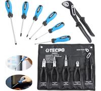TECPO Set di cacciaviti da 6 pezzi, viti a taglio a croce + set di pinze, pinze, tronchesi laterali, pinza telefonica, pinza combinata, 5 pezzi