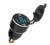 Tecreddy Adattatore di alimentazione per moto, spina DIN Hella a doppia ricarica rapida 3.0, caricatore USB compatibile con moto BMW, Triumph, Tiger, Ducati