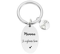 Tecreo Portachiavi in Argento 'Mamma Ti Vogliamo Bene', Regalo Mamma Compleanno, Festa della Mamma Portachiavi Personalizzato