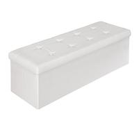 TecTake 110x38x38 cm Sgabello pieghevole Cassapanca Pouf Contenitore Poggiapiedi Cubo - disponibile in diversi colori - (Bianco | no. 401823)