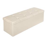 TecTake 110x38x38 cm Sgabello pieghevole Cassapanca Pouf Contenitore Poggiapiedi Cubo - disponibile in diversi colori - (Beige | no. 401824)