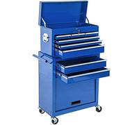 TecTake® Carrello Portautensili, Carrello, Porta Attrezzi Officina con Ruote, Bauletto Estraibile Impilabile e Mobile, Carrello porta attrezzi, Carrello con Ruote Portatutto - Blu