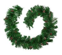 tectake 403316 Festone Natalizio, con Pigne di Abete, Decorazioni Natalizie, Ghirlanda di Pino, Adatta per Feste, Effetto Realistico, 270 cm, Verde