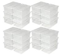 TecTake 6X scatole Scarpe plastica Storage Box Trasparenti Coperchio impilabili 33x23x12cm - Disponibile in Diversi quantità - (4x6 | No. 402006)