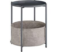 TecTake 800912 Tavolino Canterbury, Tavolino rotondo con innumerevoli possibilità di utilizzo, Facile da pulire (Grigio Scuro)