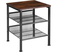 tectake 800943 Tavolino Lincoln, Due ripiani d’appoggio, Stabile e sicuro (industrial scuro)