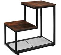 tectake 800944 Tavolino Halifax, Stabile e sicuro, Grande piano in reticolato (industrial scuro)