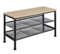 TecTake 800954 Scarpiera Derry, Due ripiani in reticolato montabili in piano o di sbieco, Stabile e sicura (industriale chiaro)