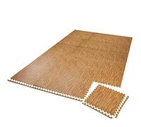 tectake 800958 Set di 24 tappetini di protezione, impermeabile all’umidità, termoisolante (Effetto Legno)