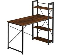 TecTake 800994 Scrivania da computer Hershey, Piedi in plastica regolabili in altezza, Facile da pulire (industriale scuro)