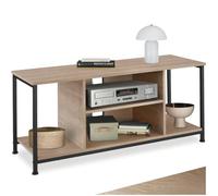 tectake® Mobile TV 110x40x50,5cm, Mobile Soggiorno 4 Ripiani Aperti, 1 Mensola Regolabile, Madia Soggiorno Moderna per TV 55 pollici e oltre, Home Theater, Casa e Cucina, Legno Industriale Chiaro