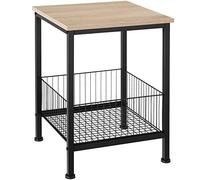 tectake 801095 Tavolino Grimsby, Ripiano, Cestino in reticolato