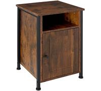 tectake 801109 Comodino Blackburn, Scomparto aperto, Armadietto suddiviso con porta magnetica