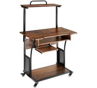 TecTake 801111 Scrivania Fife, 4 ripiani, Inserto per tastiera