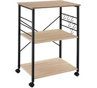 TecTake 801124 Carrello da cucina Rugby, 3 ripiani, Quattro rotelle