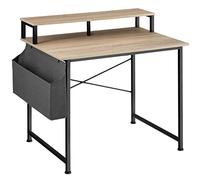 TecTake 801130 Scrivania, Robusto telaio in acciaio, Ripiano sul tavolo (80 cm industriale scuro)