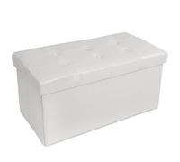 TecTake 80x40x40 cm Sgabello pieghevole Cassapanca Pouf Contenitore Poggiapiedi Cubo - disponibile in diversi colori - (Bianco | No. 400868)