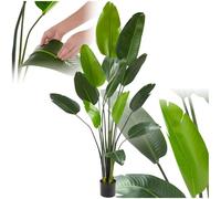 tectake® Albero del Paradiso Artificiale, Foglie Dettagliate in Plastica PEVA, Vaso Stabile, Decorazione per Soggiorno, Ufficio e Interni, Facile da Pulire - 180 cm