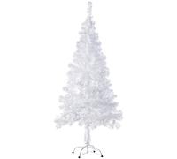 tectake® Albero di Natale Artificiale, Albero di Natale Bianco con Base in acciaio, Christmas Tree Aspetto Naturale, Facile da Pulire, Montaggio Rapido - Bianco - 150 cm / 310 Rami Folti