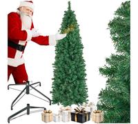 tectake® Albero di Natale Artificiale, Albero di Natale Realistico con Aghi in PVC, Albero Natale con Supporto in Legno, Ideale per Decorazioni Casa Moderna - Verde, 150 cm / 562 punte
