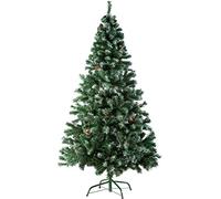 tectake® Albero di Natale Artificiale con Pigne, 180 cm, 705 Punte, Albero di Natale Verde con Supporto, Aspetto Naturale, Facile da Pulire, Montaggio Rapido, Peso 5,5 kg