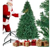 tectake® Albero di Natale Realistico, Albero di Natale Artificiale, Rami Flessibili, Facile Montaggio, Supporto Stabile in Acciaio, Addobbi Natalizi per Casa -Verde - 210 cm / 1106 Rami Folti