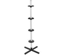 tectake® Albero Scaffale per Cerchioni per Pneumatici Auto in Alluminio, Supporto Porta Ruote Larghi Fino a 295 mm, Portagomme Macchina con Tubo, Max 100kg, Ideale Garage, Officina, Cantina - Grigio