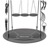 tectake® Altalena a Nido, Altezza Regolabile, Altalena Dondolo da Giardino per Bambini e per Adulti, Giochi da Giardino, Portata 120 kg - Ø 100 cm