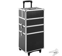 TecTake Alu Valigetta Trolley Make Up | con Maniglia telescopica | Chiudibili a Chiave | Volume Totale 60 L - Disponibile in Diversi Colori - (Nero | No. 402562)