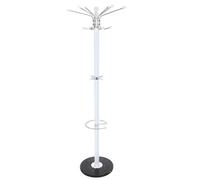 TecTake Appendiabiti da Terra attaccapanni Stand Appendiabiti Guardaroba Nuovo con portaombrelli e Supporto per Borse - Disponibile in Diversi Colori - (Bianco | No. 401034)