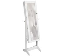 TecTake® Armadietto Portagioie con Specchio, Specchiera, Mobiletto Bagno, Contenitore Porta Gioielli, Porta Braccialetti, Mobile Bagno, Design Vintage - Bianco