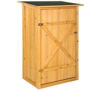 Armadio da Giardino con Tetto Piano Mobiletto per Esterno Legno Marrone