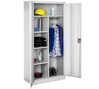 TecTake® Armadio Portadocumenti, 6 Scomparti, Asta Appendiabiti, Armadio Multiuso in Acciaio Verniciato, Mobile con Ante Rinforzate, Serratura a Cilindro di Sicurezza, 80 cm - Nero