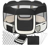 tectake® Box per Animali in Poliestere, Tenda Box per Cani, Recinto per Piccoli Animali, Struttura in Acciaio, Facile da Montare con Sistema Pop-Up, Borsa per Trasporto Inclusa - Nero