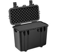 tectake® Box per Fotocamera, Valigia Versatile con Angoli Arrotondati, Bagaglio a Mano Impermeabile, Struttura Rigida, Inserti in Schiuma, Valigia da Viaggio con Valvola e Maniglia Trasporto - Nero