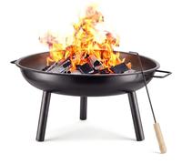 tectake® Braciere da Giardino con Attizzatoio, Ø 57,5 cm, Acciaio 2,5 mm
