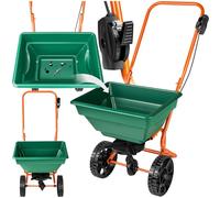 tectake® Carrello con Ruote Portatutto, Carrello Spargitore Volume 25L, Carriola da Giardino per Semi, Concime, Fertilizzante, Sale Antigelo, Manutenzione Inverno e Giardinaggio, Ruote Grandi - Verde