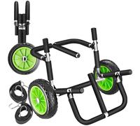 TecTake® Carrello da Trasporto per 1 Tavola Surf, Carrello con Ruote Portatutto, Porta Tavola Surf, Carrello Spiaggia Pieghevole, Carrello Mare, Carrello Pieghevole con Ruote - Nero/Verde