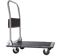 tectake® Carrello Pieghevole, Carrello Portapacchi, Carrello Da Trasporto, Carrello Portatutto, Carrello Magazzino, Carrello Con Ruote, Carrello Industriale, Carrello Pianale - Nero, 150 kg