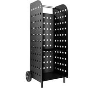 tectake® Carrello Portalegna con Ruote, Portatutto in Lamiera Perforata, Ripiano Aggiuntivo, Carrello Porta Attrezzi, Stabile e Robusto per Interno ed Esterno - Nero