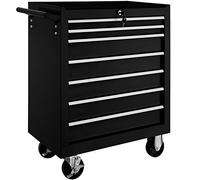 TecTake® Carrello Portautensili con 7 Cassetti - Porta Attrezzi Officina con Ruote, Attrezzatura da Lavoro - Nero