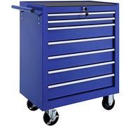 TecTake® Carrello Portautensili, Carrello, Porta Attrezzi Officina con Ruote, 7 Cassetti, Carrello Porta Attrezzi, Attrezzatura Officina, Attrezzi da Lavoro - Blu