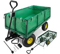tectake® Carretto Carrello a Mano da Trasporto, Carrello porta attrezzi, Carrello da Giardino, Carrello Trasporto con Ruote, Giardino, carrello porta legna con ruote