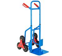 tectake Carriola con telaio telescopico regolabile, carrello pieghevole con ruote a forma di stella per gradini e cordoli, carrello multiuso con portata di 100 kg e robusto telaio in acciaio, blu