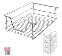 TecTake 800306 Cassetti da Cucina con ripiano telescopiche - Disponibili in Diverse Misure e Quantità - (4X per 40 cm | No. 403439)