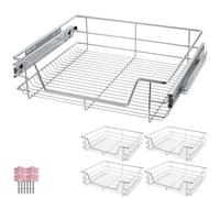 TecTake 800306 Cassetti da Cucina con ripiano telescopiche - Disponibili in Diverse Misure e Quantità - (4X per 60 cm | No. 403443)