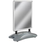 tectake® Cavalletto Espositore Pubblicitario DIN A1, Double-Face, Per Esterno ed Interno, Portacartelloni in Alluminio, Base in Plastica Riempibile 20l, 2 Pellicole Protettive Contro Intemperie Sporco