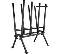 tectake® Cavalletto per Motosega, in Acciaio, Regolabile in Altezza, Cavalletto Taglialegna, Staffa di Fissaggio per Legna e Tronchi, Piedi Regolabili - Nero