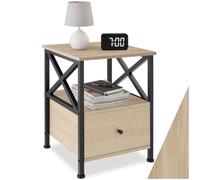 tectake 801114 Comodino Falkirk, 2 ripiani, Cassetto